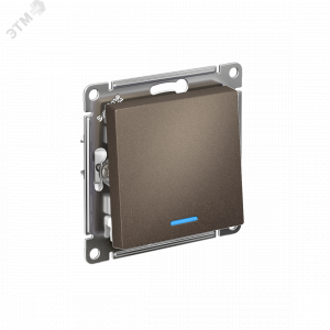 Выключатель 1-кл. СП AtlasDesign 10А IP20 (сх. 1а) 10AX с подсветкой механизм мокко SE ATN000613