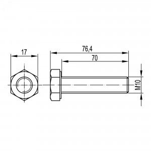 Болт с шестигранной головкой М10х70, нержавеющая сталь AISI 316L CM081070INOX316L