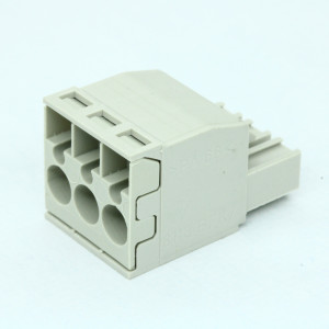 Розетка Wiecon 8113 BFK /3 TOP K OB, Розеточный разъем, прямой, на кабель, шаг: 5.0 мм, 3 полюса, фиксация провода пружинная, исполнение: без маркировки, 400V, 12А, цвет: серый
