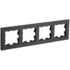 BRITE Рамка 4-мест. РУ-4-2-Бр стекло черн. матовый BR-M42-G-31-K02