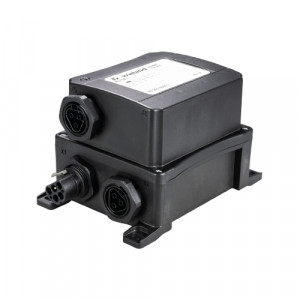 Распределительная коробка RST20I5B 4G1BF VG 4SW, Распределительная коробка, 1 вход (5 пол.) / 1 выход (5 пол.)+ 1 выход (3 пол. L1)+ 1 выход (3 пол. L2)+ 1 выход (3 пол. L3), 5 полюсов, с монтажными фланцами, номинальные характеристики: 250/400V, 20A, цвет корпуса: черный, цвет контактной вставки: черны