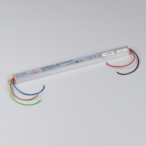 Блок питания ARV-12036-LONG-D (12V, 3A, 36W) 026419(1), Источник напряжения с гальванической развязкой для светодиодных изделий. Входное напряжение 200-240 VAC. Выходные параметры: 12 В, 3 А, 36 Вт. Встроенный PFC >0,5. Негерметичный алюминиевый корпус IP 20. Габаритные размеры длина 306 мм, ширина 18 мм, высо