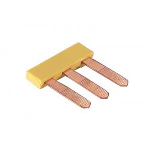 Соединительная перемычка IVB 0,5 WK4.. - 3, Соединительный мостик, для установки в зажимную клетку, толщина 0,5 мм, изолированный, 3 полюса, для клемм: WK 4 / U; WK 4 TK, цвет: желтый