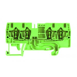 Проходная клемма WKFN 2,5 D2/2/35, Проходная клемма, 4 точки подключения, тип фиксации провода: пружинный, номинальное сечение: 2,5 мм кв., 24A, 800V, ширина: 5 мм, цвет: зеленый, тип монтажа: DIN35