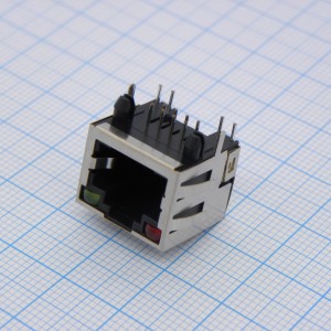 KLS12-108-8P8C-1x1-2-R/G-0-01, Modular Jack With LED 56 Series,8P8C,1*1=1 Ports,with EMI Shielded,Red/Green,Without Back Peg,Fu"