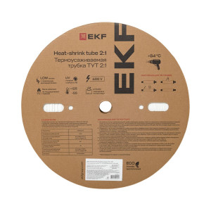 Термоусаживаемая трубка ТУТ нг 16/8 белая рулон PROxima tut-16-w