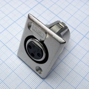 CANNON 22 3F, Аудио разъём XLR - розетка приборная, 3 контакта, цвет - серебристый