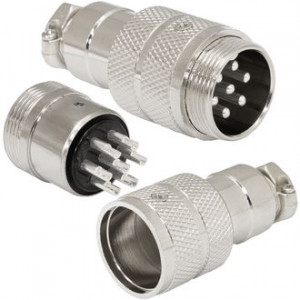 GX20M-7, Разъём цилиндрический малогабаритный 7 контактов, вилка на кабель М19*1.0