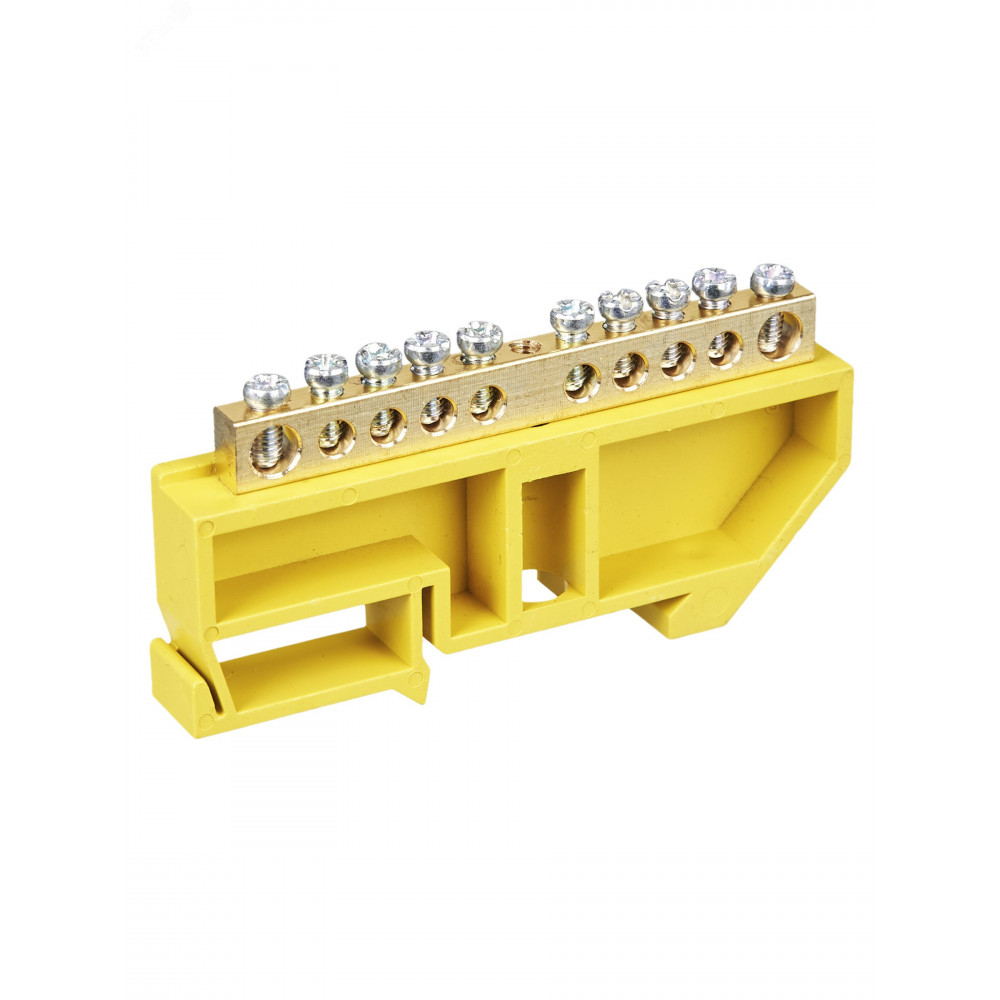 Изображение товара Шина PE Земля на DIN-изоляторе IEK YNN10-69-10D-K05 для распределительных шкафов