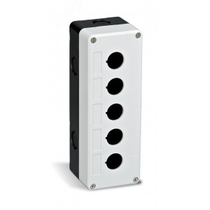 Пост кнопочный Ф22 5 мест КП-101 с кабельным вводом для устройств сигнализации и управления белый 25505DEK