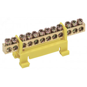 Шина PE "земля" на DIN-изол тип "Стойка" ШНИ-6х9-12-С-Ж YNN10-69-12P-K05