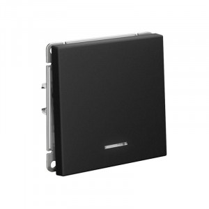 ARTGALLERY 1-клавишный ВЫКЛЮЧАТЕЛЬ с подсветкой, 10АХ, механизм, быстрозажимные клеммы, КАРБОН GAL001013S