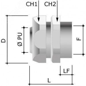 Муфта металлорукав-коробка DN 15,М20х1,5 внутренняя резьба 6015-20