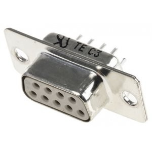 8-1393483-7, Разъем D-Sub (розетка) на плату 9 контактов