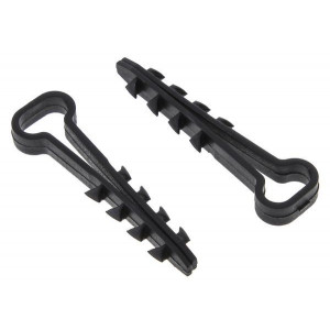 Дюбель-хомут (6х12 мм) для плоского кабеля черный (10 шт.) PROxima plc-cd-6x12b-r