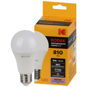 Лампочка светодиодная Kodak LED KODAK A60-9W-865-E27 E27 / Е27 9Вт груша холодный дневной свет(кр.1шт) [Б0057604]