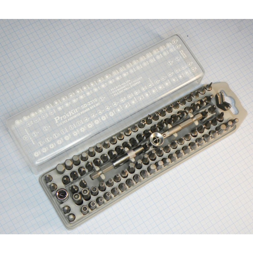 Изображение товара Набор бит SD-2310 из 96 насадок с держателем и удлинителем от Pro'sKit Изображение товара Набор бит SD-2310 из 96 насадок с держателем и удлинителем от Pro'sKit