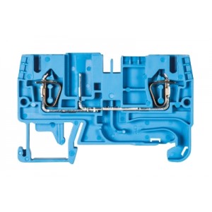 Клемма для разъемов WKFN 2,5 F/P/F, Клемма для подключения внешнего разъема, тип фиксации провода: пружинный, номинальное сечение: 2,5 мм кв., 32A, 500V, ширина: 5 мм, цвет: синий, тип монтажа: DIN35