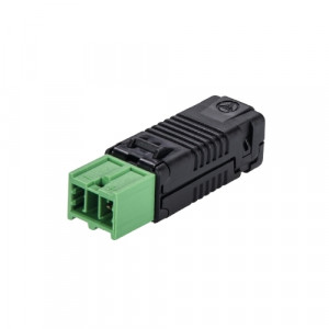 Вилочный разъем на кабель BST14i2F S1 ZR1 S MGN01, Вилочный разъем на кабель диам. 5,5 - 6,5 мм, 2 полюса, пружинная фиксация, KNX, номинальное напряжение: 50V, номинальный ток: 3A, цвет контактной вставки: зеленый, цвет корпуса: черный, серия gesis BST14i2