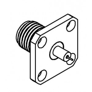 R125512000, РЧ соединители / Коаксиальные соединители SMA SQ FLNG JACK REC W/ SHOULDER CONTACT