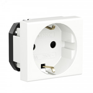 Розетка 1-м 2мод. Viva 16А IP20 2P+E с заземл. защ. шторки бел. 45005