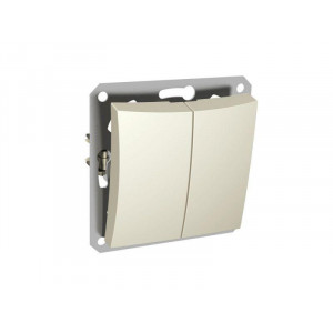 ДУЭТ 2-клавишный ВЫКЛЮЧАТЕЛЬ с подсветкой, сх.5а, 10АХ, механизм, БЕЖЕВЫЙ C3(2) WDE000253
