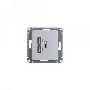 Розетка USB 2-м СП Glossa тип A+A 5В/2.1А 2х5В/1.05А механизм бел. SE GSL000133