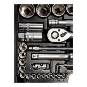 Набор инструментов 1/2дюйм; 1/4дюйм CrV пластик. кейс (94 предм.) 73/6/7/5