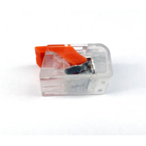 Клемма CM-221-2P, Клеммная колодка, 2 полюса, рычажковый зажим провода, сечение провода: 0.2 - 4 мм кв., номинальные характеристики: 450 V; 32 A; цвет прозрачный