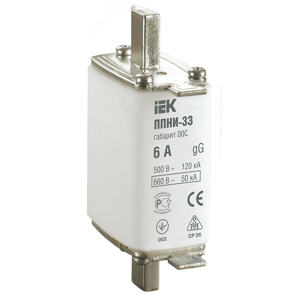 Изображение товара Плавкая вставка предохранителя ППНИ-33 6А 00С IEK DPP11-006