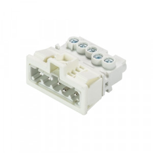 Вилочный разъем в панель GST15i5SB1R WS, Вилочный разъем в панель, углубленный монтаж, 5 полюсов, винтовая фиксация, номинальное напряжение: 250/400V, номинальный ток: 16A, цвет: белый, серия gesis GST15i5