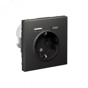 ARTGALLERY розетка 16А с 2 USB A+C, 5В/2,4А/3,0А, 2х5В/1,5А, механизм, базальт GAL001432