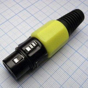 CANNON 81Y 3F, Аудио разъём XLR - розетка кабельная, 3 контакта, цвет - жёлтый