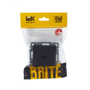 IEK BRITE BASE Графит Розетка HDMI РHDMI-0-БрГ