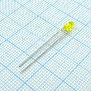 L-7104YT, Светодиод 3мм/желтый/588нм/8-20мкд/прозрачный желтый/34°