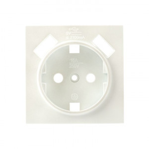 Валенсия лицевая панель розетки 1-местной с/з 16А жемчуг с защ. штор. с 2 USB 2,1А PROxima ESR16-L-028-50-2USB