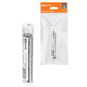 Припой ПОС 61, трубка с канифолью, ГОСТ 21931-76, 1 мм, 16 г, колба, серия "Алмаз" SQ1025-1603