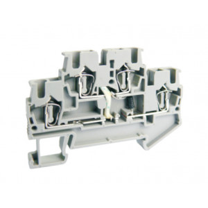 Этажная клемма UJ5-2.5/2-2DX250E, Этажная клемма, 2 этажа, со светодиодом, LED 250V, тип фиксации провода: пружинный, номинальное сечение: 2,5 мм кв., 26A, 500V, ширина: 5,2 мм, цвет: серый, тип монтажа: DIN35, стандарт GB/T14048.1,