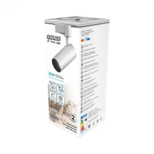 Светильник светодиодный трековый Track 20Вт 4000К IP20 1650лм 180-240В ДПО угол 24град. цилиндр 1ф бел. TR068