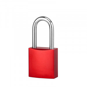 gwr027PS38RED, Замок блокировочный алюминиевый, пиновый цилиндр, стальная дужка, высота дужки – 38 мм, диаметр дужки – 6.2 мм, алюминиевый корпус, размеры корпуса – 41х39х19 мм, цвет – красный, 1 шт/упак