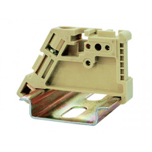 Концевой стопор E/2-CM, Концевой стопор, тип зажима: защелка, материал: пластик, ширина: 7,5 мм, цвет: желто-зеленвй, тип монтажа: DIN35