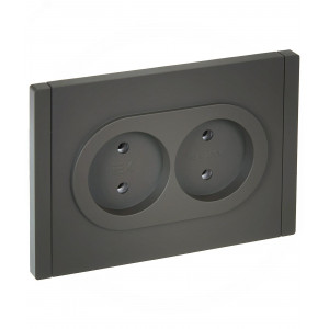 Розетка 2-м СП FORTE&PIANO FP326 10А без заземл. без защ. шторок безвинт. крепл. сер. IEK FP-R20-10-1-K03
