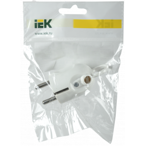 Вилка угловая ВПу12-01-Ст разборная с заземл. с кольцом 16А бел. EVP12-16-01-K01