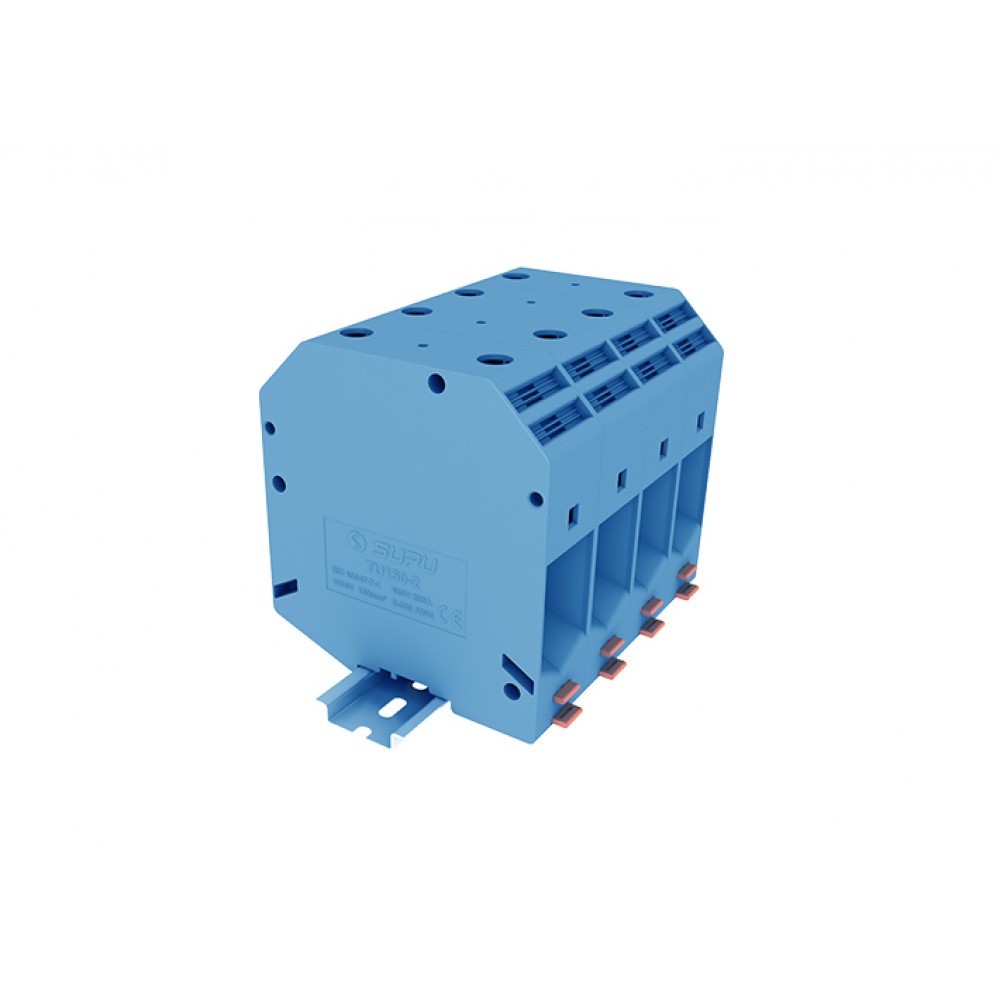 Изображение товара Проходная клемма ТУ150-2-БУ 150мм² 309А 1000В синяя