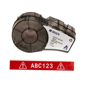 brd142795, M21-500-595-RD лента 12.7 мм/6.4 м, винил, белый на красном