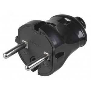 Вилка прямая ВПп20-02-Ст разборная без заземл. контакта 6А черн. EVP20-06-01-K02