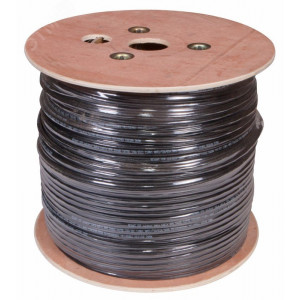 Кабель витая пара  UTP 4PR 24AWG, внешний с тросом без экрана, CAT5e, одножильный, бухта 305м