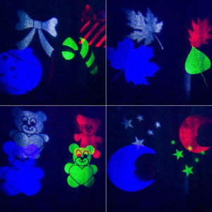 LED проектор, 12 сменных слайдов, цвет RGBW, 12В 601-262