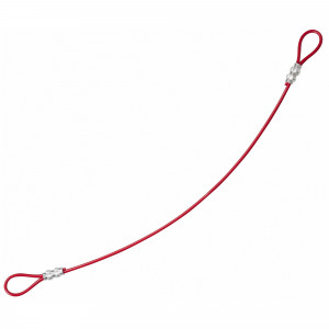 gwrL11-3CBL2.4d4, Трос с двумя петлями, сталь в виниловой оболочке, длина – 2.4 м, диаметр – 4 мм, цвет-красный, 1 шт/упак