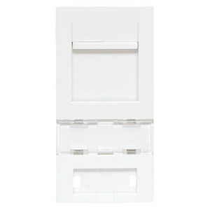 Вставка розеточная 45х22.5мм формат Mosaic на 1 модуль Keystone защ. шторки с маркером бел. TERACOM PRO TRP-INS-MOS-1M1P-WH